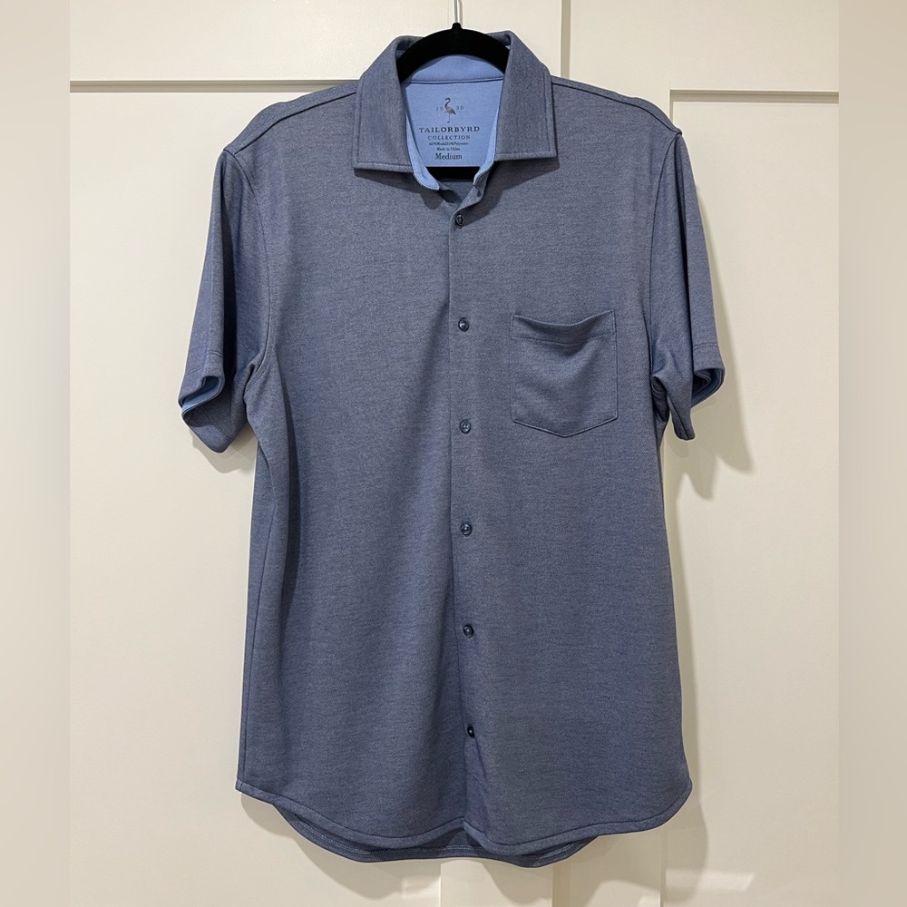 NWT Tailorbyrd Men’s Navy Button Down Polo Shirt